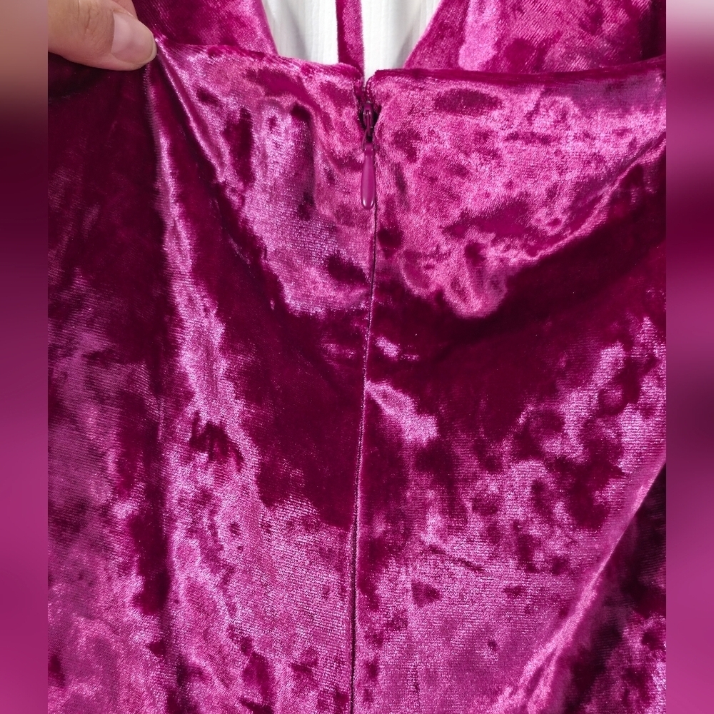 WAYF Purple Velvet Ruched Halter Cowl Neck Mini Dress - Size M - Picture 7 of 9